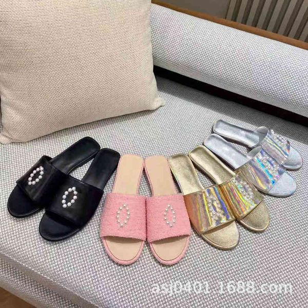 summer pearl slippers casual and versatile flat bottom slippers women's breathable comfortable metal cool leather 5jd6 8joc, Black
summer pearl slippers casual and versatile flat bottom slippers women's breathable comfortable metal cool leather 5jd6 8joc, Black