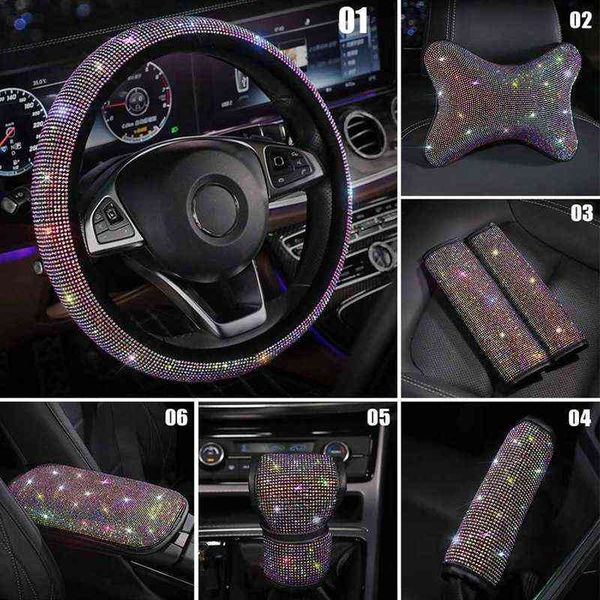1pc universal sparkle luxury bling rhinestone diamond car steering wheel covers headrest useful auto interior decor accessories y220422
1pc universal sparkle luxury bling rhinestone diamond car steering wheel covers headrest useful auto interior decor accessories y220422