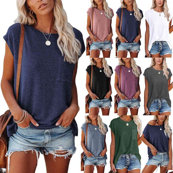 women's t-shirt shirt solid color round neck pocket split raglan short sleeve t-shirt s6ql, White
women's t-shirt shirt solid color round neck pocket split raglan short sleeve t-shirt s6ql, White