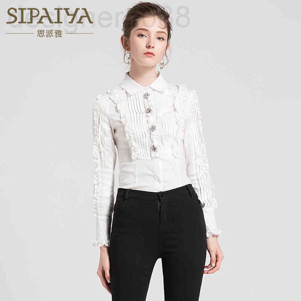 women's blouses & shirts designer 2021 spring women's new chiffon femininity crimped lace sleeve button long shirt s85z, White
women's blouses & shirts designer 2021 spring women's new chiffon femininity crimped lace sleeve button long shirt s85z, White