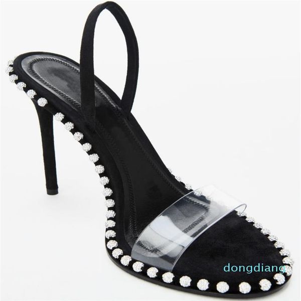 fashion agrade rhinestone real leather studded sling back sandals sandals nova high heels285q272c, Black
fashion agrade rhinestone real leather studded sling back sandals sandals nova high heels285q272c, Black