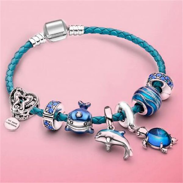european and american retro charm bracelets blue turtle narwhal beaded dolphin charm original children's bracelet a425, Golden;silver
european and american retro charm bracelets blue turtle narwhal beaded dolphin charm original children's bracelet a425, Golden;silver