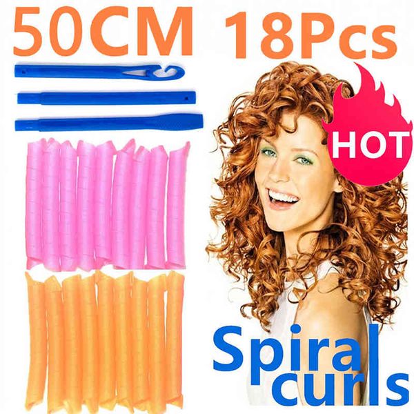 hair curler 50 cm 18pcs wavy spiral round soft magic can be overnight diy women modeler heatless curls rollers tools 220304
hair curler 50 cm 18pcs wavy spiral round soft magic can be overnight diy women modeler heatless curls rollers tools 220304