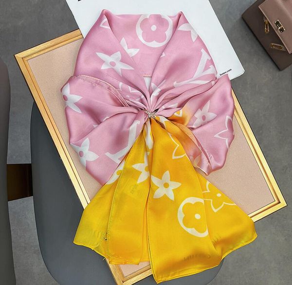 silk scarves double-sided printing beveled silk scarf women widened long ribbon fashion decorative 165x40cm, Blue;gray 
silk scarves double-sided printing beveled silk scarf women widened long ribbon fashion decorative 165x40cm, Blue;gray