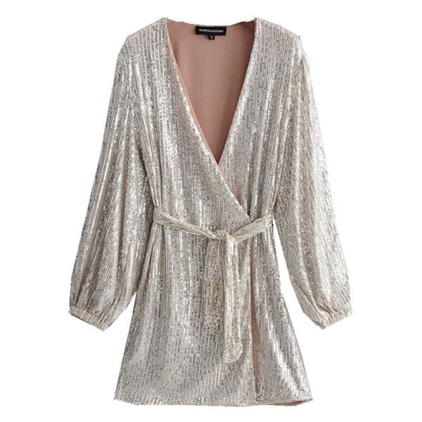 silver sequins wrap dress lacing up waist split slim fit women long sleeve tea dresses bow vestido party y200102, White;black
silver sequins wrap dress lacing up waist split slim fit women long sleeve tea dresses bow vestido party y200102, White;black