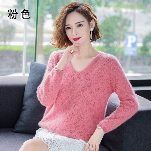 2020 autumn winter women's v-neck 100 mink cashmere sweaters pullover soft warm cashmere sweaters women knitted basic sweater lj201114, White;black
2020 autumn winter women's v-neck 100 mink cashmere sweaters pullover soft warm cashmere sweaters women knitted basic sweater lj201114, White;black