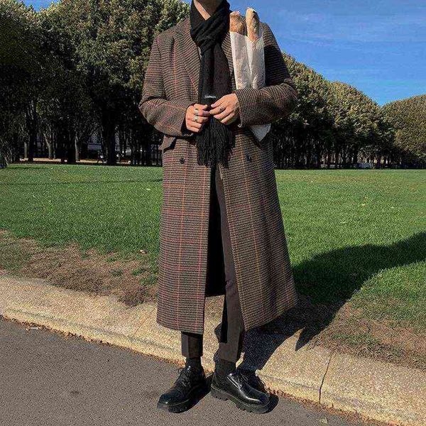 men's wool & blends vintage plaid woolen cloth coat autumn winter 2021 long sleeve double-breasted thickned loose lapel overcoat 1533 t, Black
men's wool & blends vintage plaid woolen cloth coat autumn winter 2021 long sleeve double-breasted thickned loose lapel overcoat 1533 t, Black
