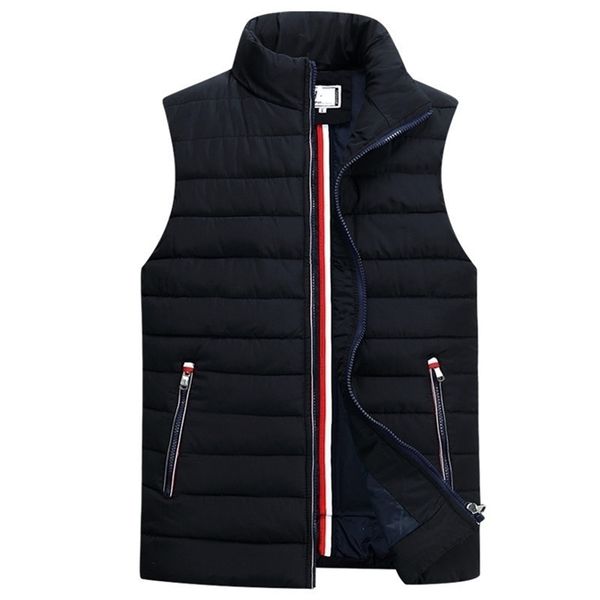 men's sleeveless vest homme winter casual coats male cotton-padded thickening vest men waistcoat plus size 5xl 201216, Black;white
men's sleeveless vest homme winter casual coats male cotton-padded thickening vest men waistcoat plus size 5xl 201216, Black;white