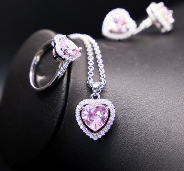 18k gold plated diamond chain new micro inlaid heart necklace earring three piece set{(ring7.8.9.10.)}, Silver
18k gold plated diamond chain new micro inlaid heart necklace earring three piece set{(ring7.8.9.10.)}, Silver