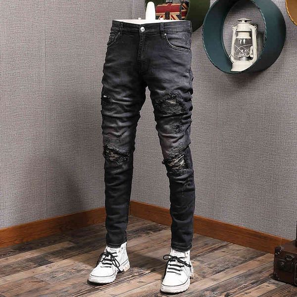 men's jeans fashion street fashion hole cat beard men slim fit small feet casual versatile youth brand black cowboy men's pants 3h, Blue
men's jeans fashion street fashion hole cat beard men slim fit small feet casual versatile youth brand black cowboy men's pants 3h, Blue