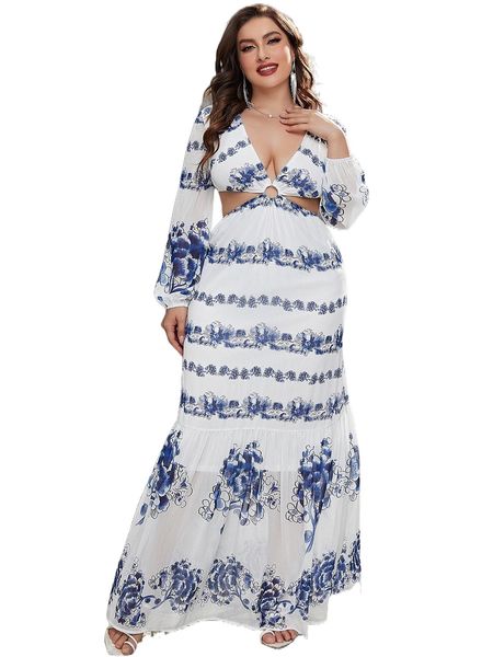 plus floral print backless knot plunging neck lantern sleeve chiffon dress g2sz#, Black
plus floral print backless knot plunging neck lantern sleeve chiffon dress g2sz#, Black