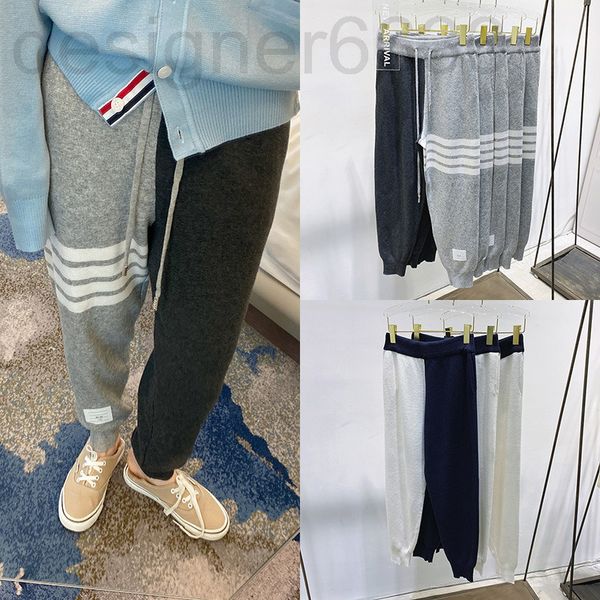 women's jeans designer trendy tb color blocking capris asymmetric grey guard pants four bars loose leg knit wool trousers for men and w, Blue
women's jeans designer trendy tb color blocking capris asymmetric grey guard pants four bars loose leg knit wool trousers for men and w, Blue