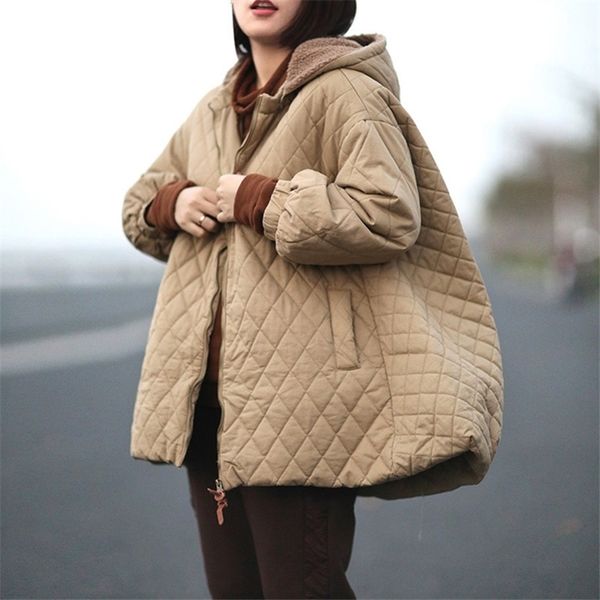 johnature women a-line parkas hooded loose coats winter zipper long sleeve warm plus size women cloths solid color coat 201126, Black
johnature women a-line parkas hooded loose coats winter zipper long sleeve warm plus size women cloths solid color coat 201126, Black