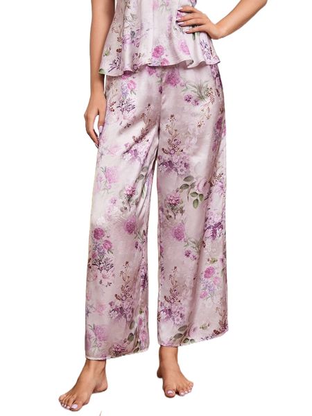 floral print elastic waist sleep pants p8as#, Black;red
floral print elastic waist sleep pants p8as#, Black;red
