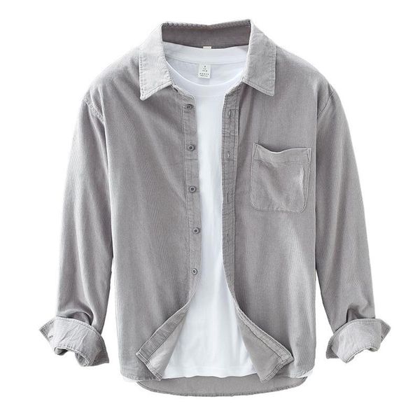 men's casual shirts 203 corduroy men long sleeve loose premium cotton trendy square collar japan style vintage four season, White;black
men's casual shirts 203 corduroy men long sleeve loose premium cotton trendy square collar japan style vintage four season, White;black