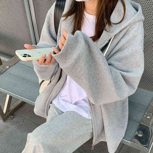 spring swearshirt women loose hooded casual hoodie zip up 2021 women's coat oversized fall hoodies long sleeve pullover t220726, Black
spring swearshirt women loose hooded casual hoodie zip up 2021 women's coat oversized fall hoodies long sleeve pullover t220726, Black