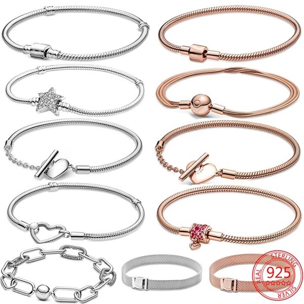 925 sterling silver star heart snake chain bracelet fit original design beads charms bangle diy jewelry making gift women 220713, Black
925 sterling silver star heart snake chain bracelet fit original design beads charms bangle diy jewelry making gift women 220713, Black