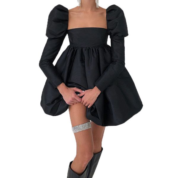 french retro generous collar tutu dress female ins wind net red with the same temperament waist puff sleeve small skirt, Black;gray
french retro generous collar tutu dress female ins wind net red with the same temperament waist puff sleeve small skirt, Black;gray