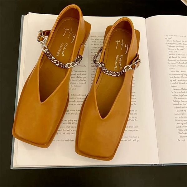 chain flats sandal spring summer y mary s shoes designer retro dress square toe mujer zapatos 220720, Black
chain flats sandal spring summer y mary s shoes designer retro dress square toe mujer zapatos 220720, Black