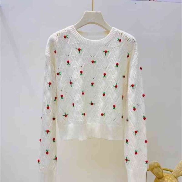 women's knits tees -series lingge design with breath three-dimensional flower cashmere sweater autumn female, White
women's knits tees -series lingge design with breath three-dimensional flower cashmere sweater autumn female, White