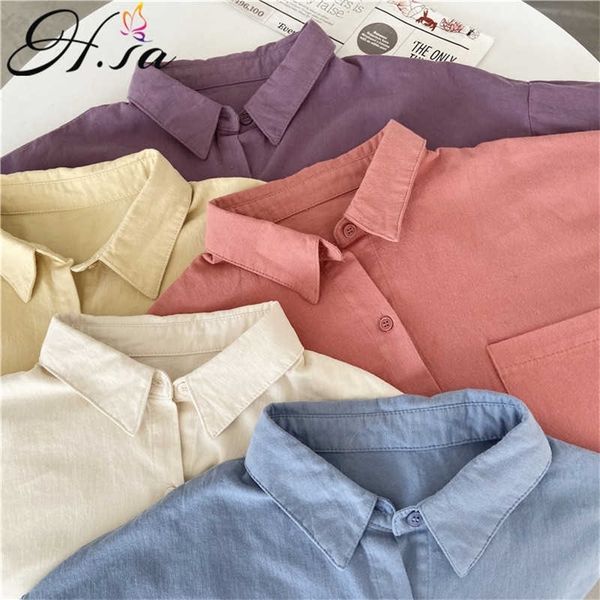 hsa women pure cotton blouses trun down collar solid color oversized pocket blusa elegant female shirts blue spring blusas 210716, White
hsa women pure cotton blouses trun down collar solid color oversized pocket blusa elegant female shirts blue spring blusas 210716, White