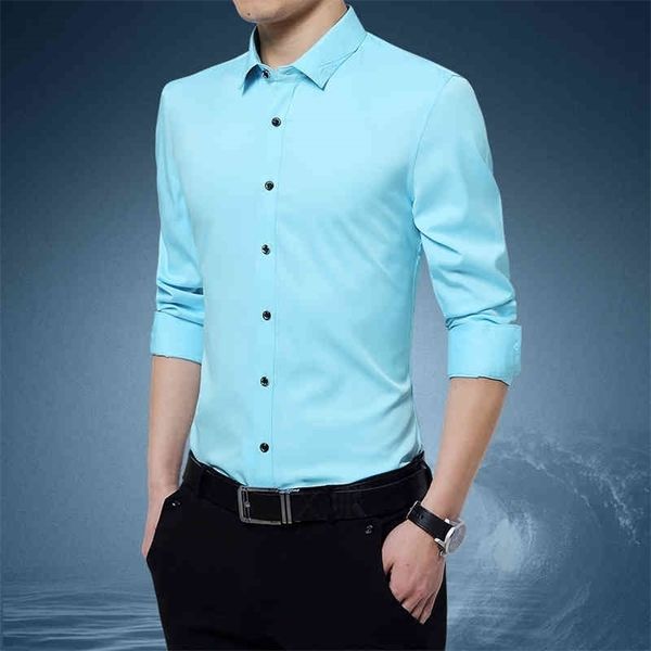 spring autumn long sleeve slim fit noiron shirt casual korean social blouse casual brand clothes male shirt 5xl 210412, White;black
spring autumn long sleeve slim fit noiron shirt casual korean social blouse casual brand clothes male shirt 5xl 210412, White;black
