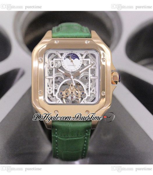 xl 100 a23j automatic moon phase tourbillon mens watch yellow gold white inner skeleton dial stick number markers green leather strap watche, Slivery;brown
xl 100 a23j automatic moon phase tourbillon mens watch yellow gold white inner skeleton dial stick number markers green leather strap watche, Slivery;brown