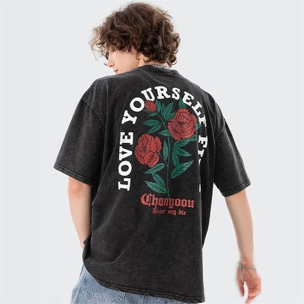 oversized vintage tshirts men letter floral print streetwear harajuku casual cotton washed short sleeve tees summer black 220505, White;black
oversized vintage tshirts men letter floral print streetwear harajuku casual cotton washed short sleeve tees summer black 220505, White;black