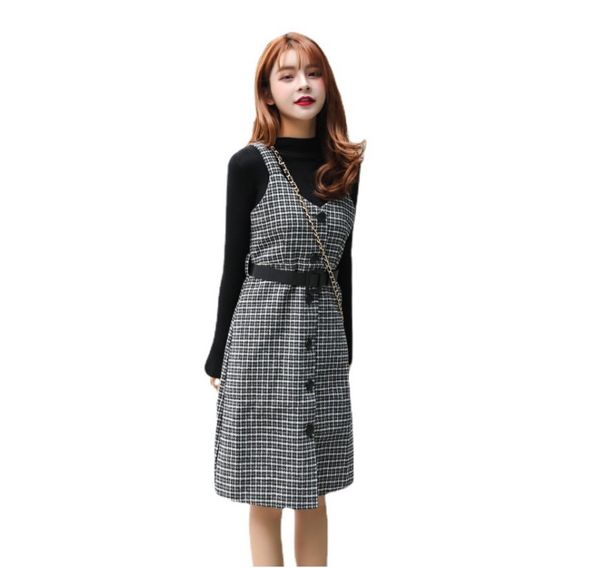 blazers streetwear two piece dress women autumn winter sweater wool knee-length dresses with belt plus size elegant party dress vestidos, White;black
blazers streetwear two piece dress women autumn winter sweater wool knee-length dresses with belt plus size elegant party dress vestidos, White;black