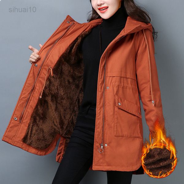 winter jacket women cotton jacket velvet thick hooded lady windbreaker loose female long parka outfit 2225 l220725, Tan;black
winter jacket women cotton jacket velvet thick hooded lady windbreaker loose female long parka outfit 2225 l220725, Tan;black
