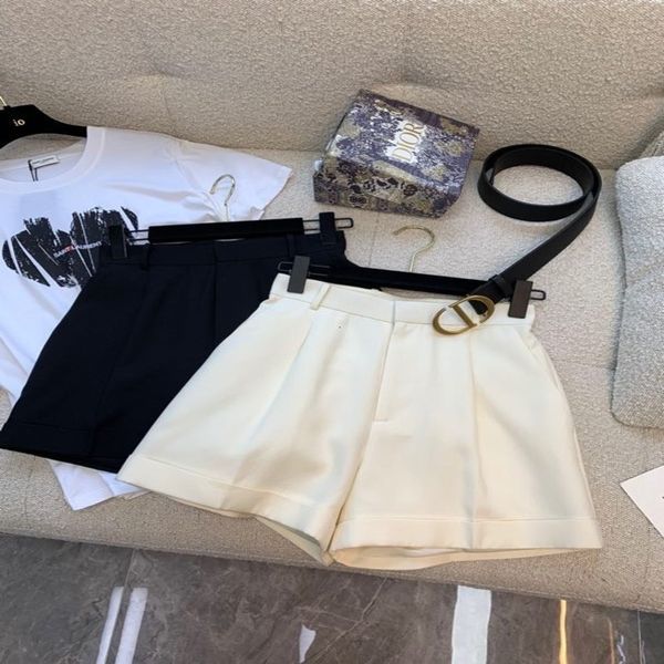 women's shorts ss spring and summer d family loose wear cotton linen thin breathable white high waist casual pants, White;black
women's shorts ss spring and summer d family loose wear cotton linen thin breathable white high waist casual pants, White;black