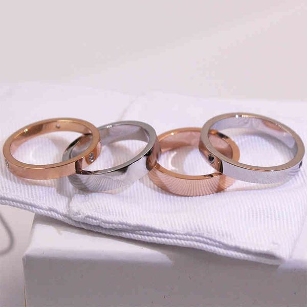 new t home three diamond ring titanium steel 18k rose gold simple inlaid couple pair wide and narrow valentine's day gift, Silver
new t home three diamond ring titanium steel 18k rose gold simple inlaid couple pair wide and narrow valentine's day gift, Silver
