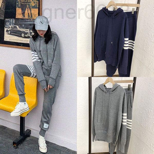 two piece dress designer autumn and winter college style tb wool four bar stripe couple hooded sweater pants set jqdp, White
two piece dress designer autumn and winter college style tb wool four bar stripe couple hooded sweater pants set jqdp, White