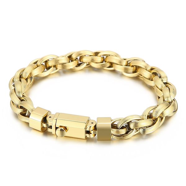 11mm 9.4inch simple fashion stainless steel rope link chain bracelet bangle for mens women gifts 3 color, Black
11mm 9.4inch simple fashion stainless steel rope link chain bracelet bangle for mens women gifts 3 color, Black
