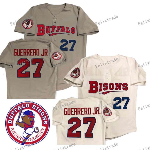 mens buffalo bisons 27 vladimir guerrero jr. white grey custom double stiched baseball jerseys, Black
mens buffalo bisons 27 vladimir guerrero jr. white grey custom double stiched baseball jerseys, Black