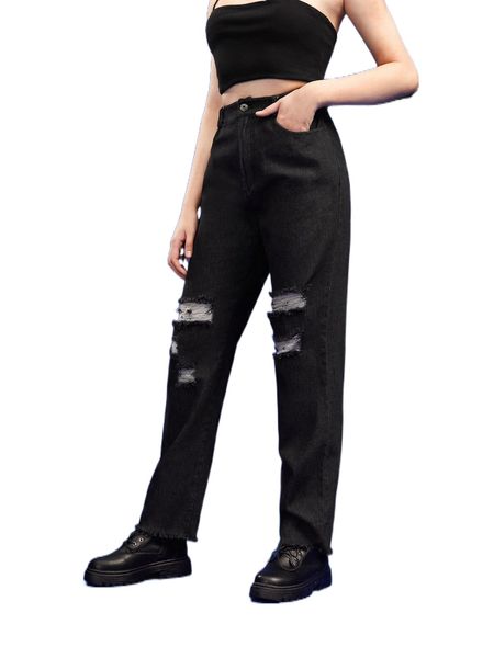 x black sheep high waist ripped mom jeans a9my#, Blue
x black sheep high waist ripped mom jeans a9my#, Blue