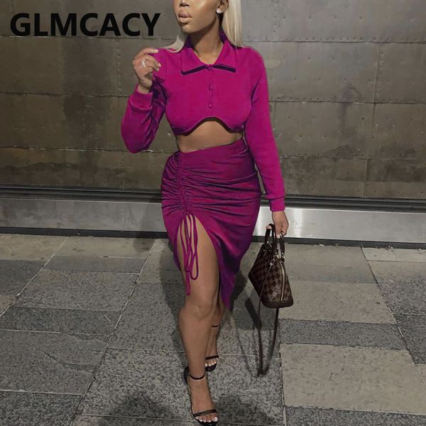 two piece chic dress suits long sleeve button up crop & drawstring slit midi skirt set 220506, White
two piece chic dress suits long sleeve button up crop & drawstring slit midi skirt set 220506, White