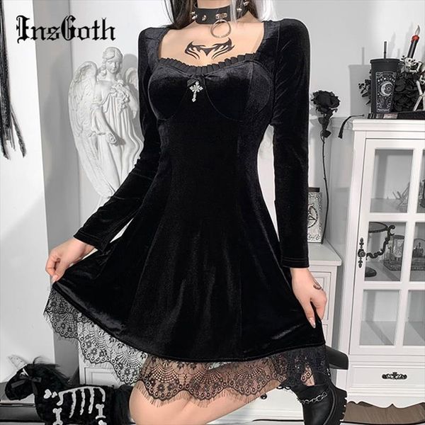 goth vintage black mini dress aesthetic elegant cross pendant high waist streetwear long sleeve party dresses, Black;gray
goth vintage black mini dress aesthetic elegant cross pendant high waist streetwear long sleeve party dresses, Black;gray