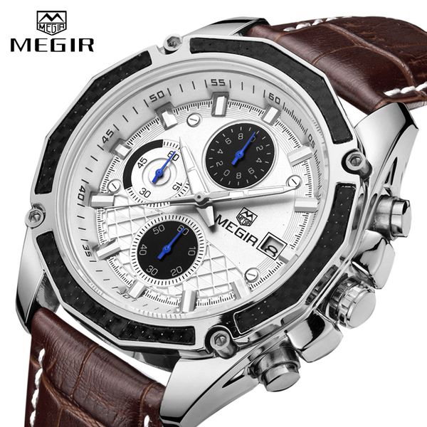 megir watch business quartz men watches military waterproof leather sport wristwatch chronograph male clock relogio masculino, Silver
megir watch business quartz men watches military waterproof leather sport wristwatch chronograph male clock relogio masculino, Silver