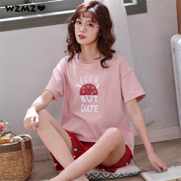summer women cotton cartoon pajamas set cute pyjamas sleepwear nightwear pijama mujer plus size casual lounge wear homewear 220329, Black;red
summer women cotton cartoon pajamas set cute pyjamas sleepwear nightwear pijama mujer plus size casual lounge wear homewear 220329, Black;red