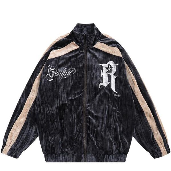 men's plus size outerwear coats embroidered jacket student korean trend jacket, Black;brown
men's plus size outerwear coats embroidered jacket student korean trend jacket, Black;brown