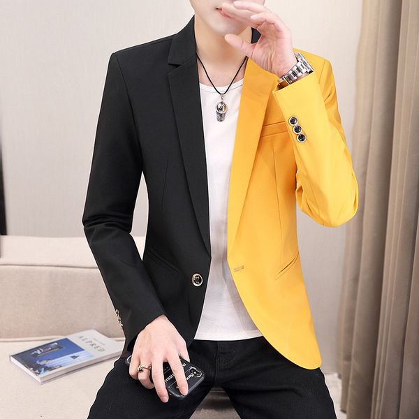 hoo men's fashion colorblock blazer youth autumn casual dual-color patchwork trendy handsome blazer jacket 220409, White;black
hoo men's fashion colorblock blazer youth autumn casual dual-color patchwork trendy handsome blazer jacket 220409, White;black