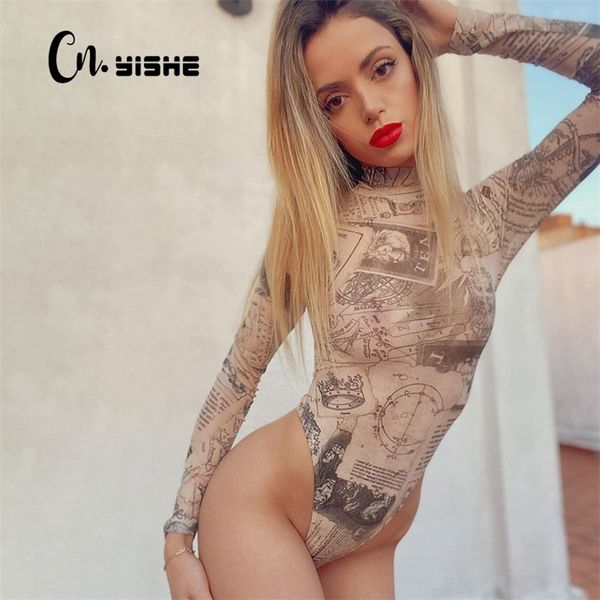 cnyishe mesh see through bodysuits fashion print long sleeve body suit overalls bodycon jumpsuits women rompers casual 220513, Black;white
cnyishe mesh see through bodysuits fashion print long sleeve body suit overalls bodycon jumpsuits women rompers casual 220513, Black;white