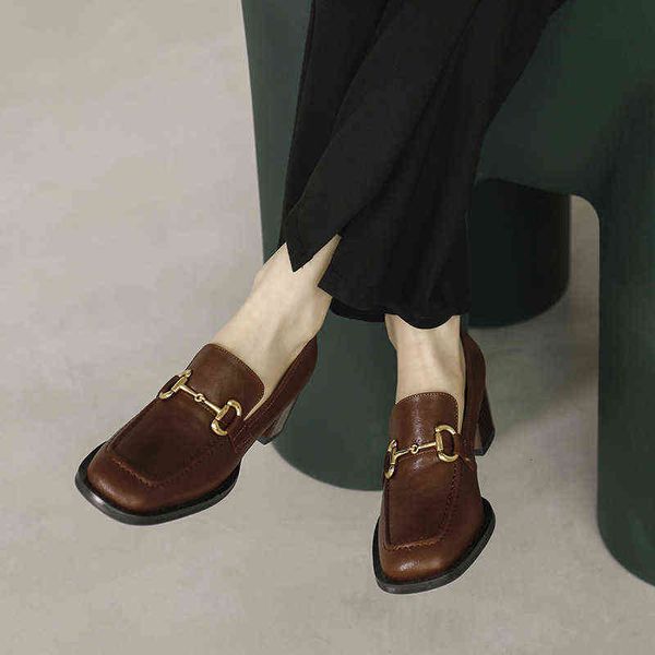 designer women's shoes boots temperament style ~ square head metal buckle british thick heel 2022 spring high-heeled brown cowhide wome, Black
designer women's shoes boots temperament style ~ square head metal buckle british thick heel 2022 spring high-heeled brown cowhide wome, Black