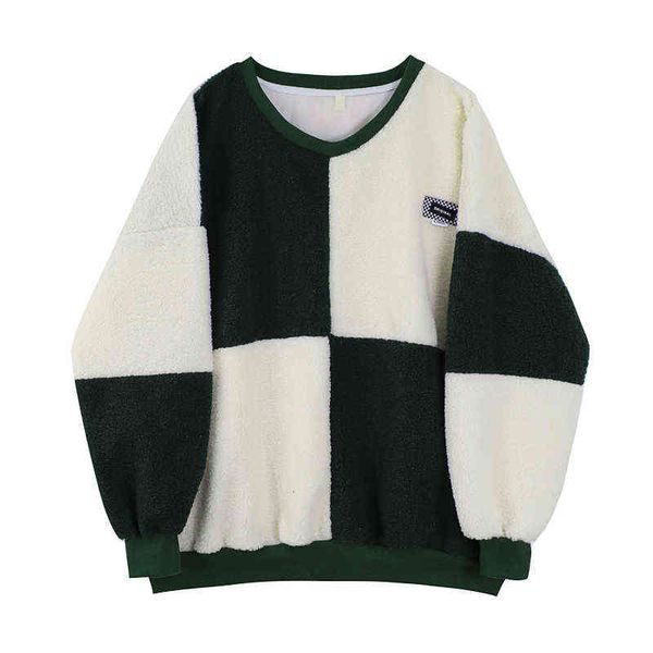 color-blocking faux lamb wool sweater womens niche stitching autumn and winter thickened hedging crewneck long sleeve female t220726, Black
color-blocking faux lamb wool sweater womens niche stitching autumn and winter thickened hedging crewneck long sleeve female t220726, Black