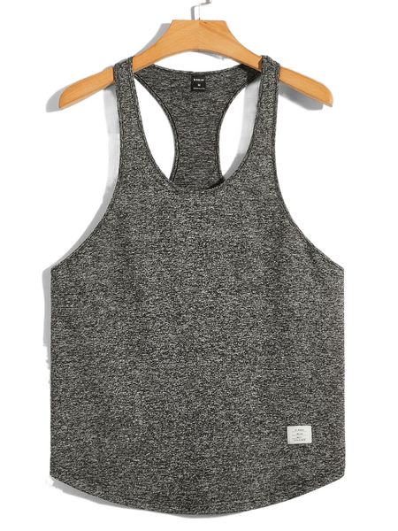 men patch detail racer back tank o9h4#, White;black
men patch detail racer back tank o9h4#, White;black