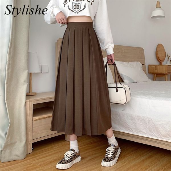 long skirt brown summer korean fashion high waist black midi skirt women elegant a line girls pleated skirts gray spring 220505
long skirt brown summer korean fashion high waist black midi skirt women elegant a line girls pleated skirts gray spring 220505