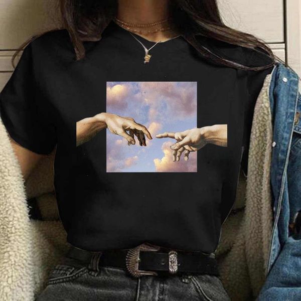 michelangelo hands rose print t shirt women black female fashion aesthetic 90s ladies harajuku o-neck t-shirts, White
michelangelo hands rose print t shirt women black female fashion aesthetic 90s ladies harajuku o-neck t-shirts, White
