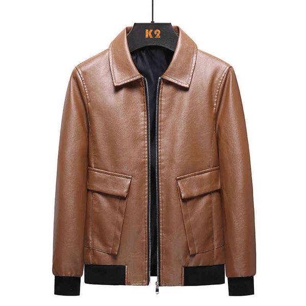 men autumn new causal vintage leather jacket coat men outfit design motor biker zip pocket pu leather jacket men large size 8xl t220728, Black
men autumn new causal vintage leather jacket coat men outfit design motor biker zip pocket pu leather jacket men large size 8xl t220728, Black