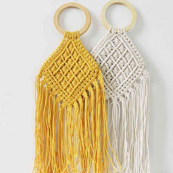 summer handmade cotton woven wood handle handbag women beach hollow out long tassel purse shopping tote female clutch bag
summer handmade cotton woven wood handle handbag women beach hollow out long tassel purse shopping tote female clutch bag